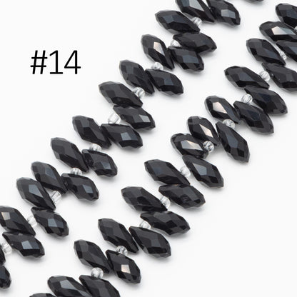 Crystal Faceted Teardrop, Glass Briolette beads 6x12mm , (HS-06)/ 95 beads