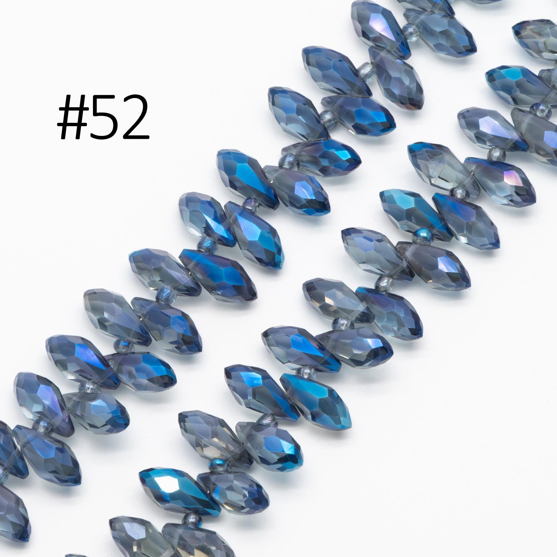 Crystal Faceted Teardrop, Glass Briolette beads 6x12mm , (HS-06)/ 95 beads