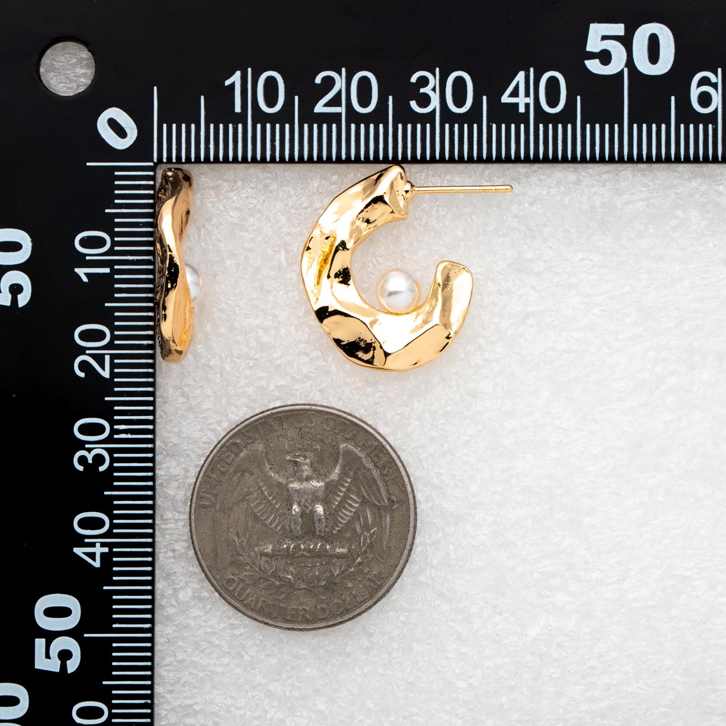 10pcs Gold Hammered Earring Posts 30mm, Geometric Round Stud Earring, Hammered Ear Findings (GB-2062)