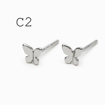 10pcs Gold Minimalist Earrings, 18K Gold Plated Brass, Tiny Stud Earrings (GB-4217)