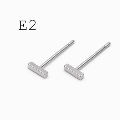 10pcs Gold Minimalist Earrings, 18K Gold Plated Brass, Tiny Stud Earrings (GB-4217)