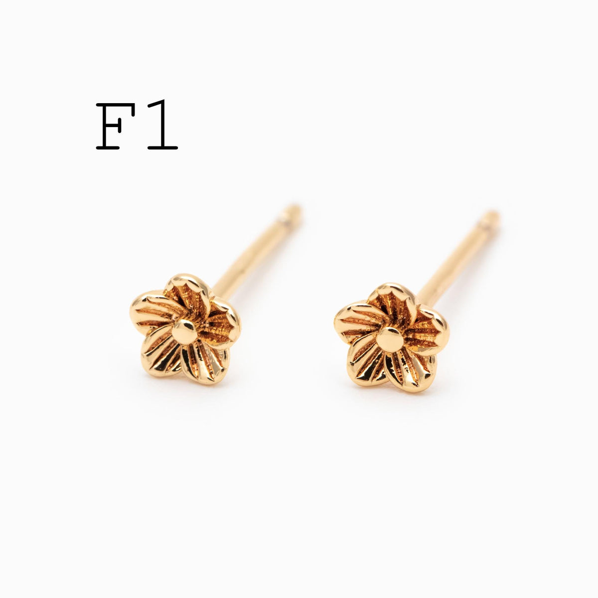 10pcs Gold Minimalist Earrings, 18K Gold Plated Brass, Tiny Stud Earrings (GB-4217)