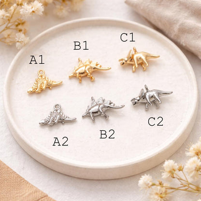 10pcs Gold/ Silver Tone Dinosaur Charm, Jewelry Making, Diy Material, Jewelry Supplies (GB-2650)