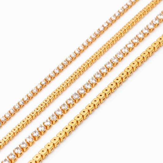 Dainty Cubic Chain, CZ Necklace making chain, Jewelry making supplies, Chain supplies (#LK-620)/ 1 Meter=3.3 ft