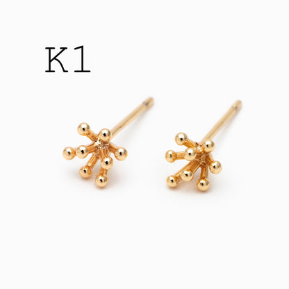 10pcs CZ Pave Gold/ Silver Leaf Earrings, 18K Real Gold/ Rhodium Plated Brass, Dainty Stud Earrings (GB-4759)