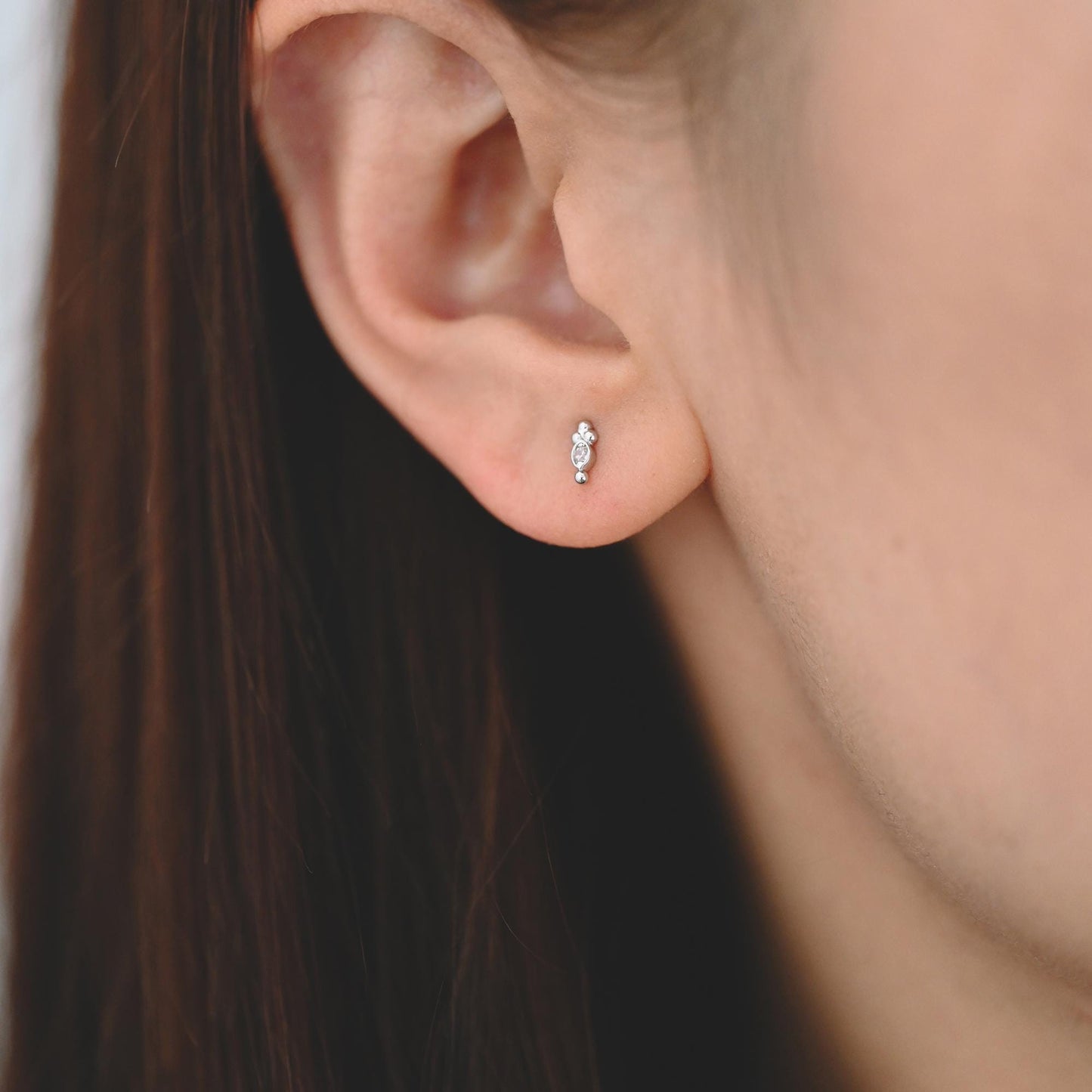 10pcs CZ Pave Gold/ Silver Tone Square Earrings, Gold/ Rhodium Plated Brass, Dainty Minimalist Stud Earrings (GB-4523)