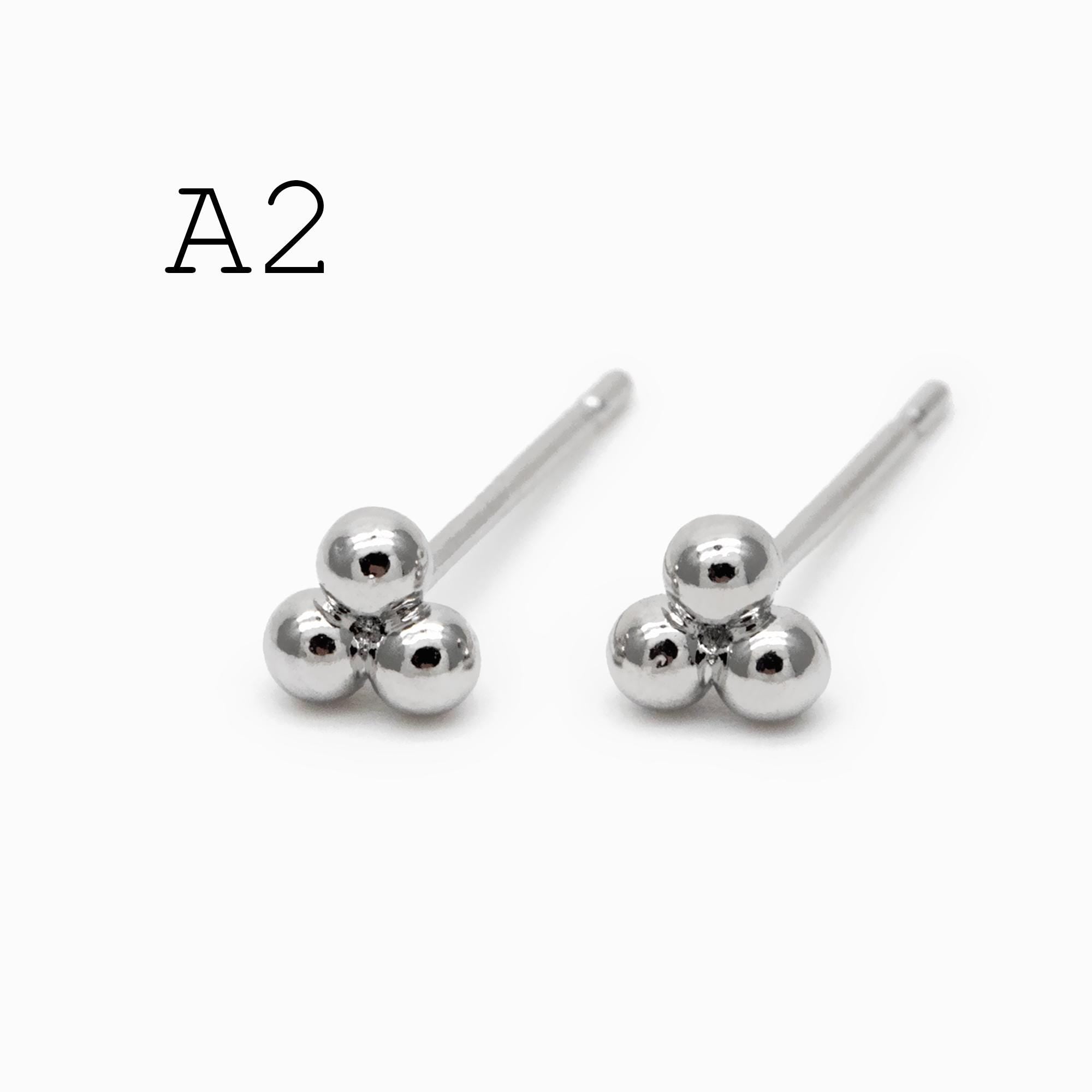 10pcs Gold Minimalist Earrings, 18K Gold Plated Brass, Tiny Stud Earrings (GB-4217)