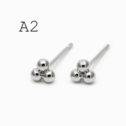 10pcs Gold Minimalist Earrings, 18K Gold Plated Brass, Tiny Stud Earrings (GB-4217)