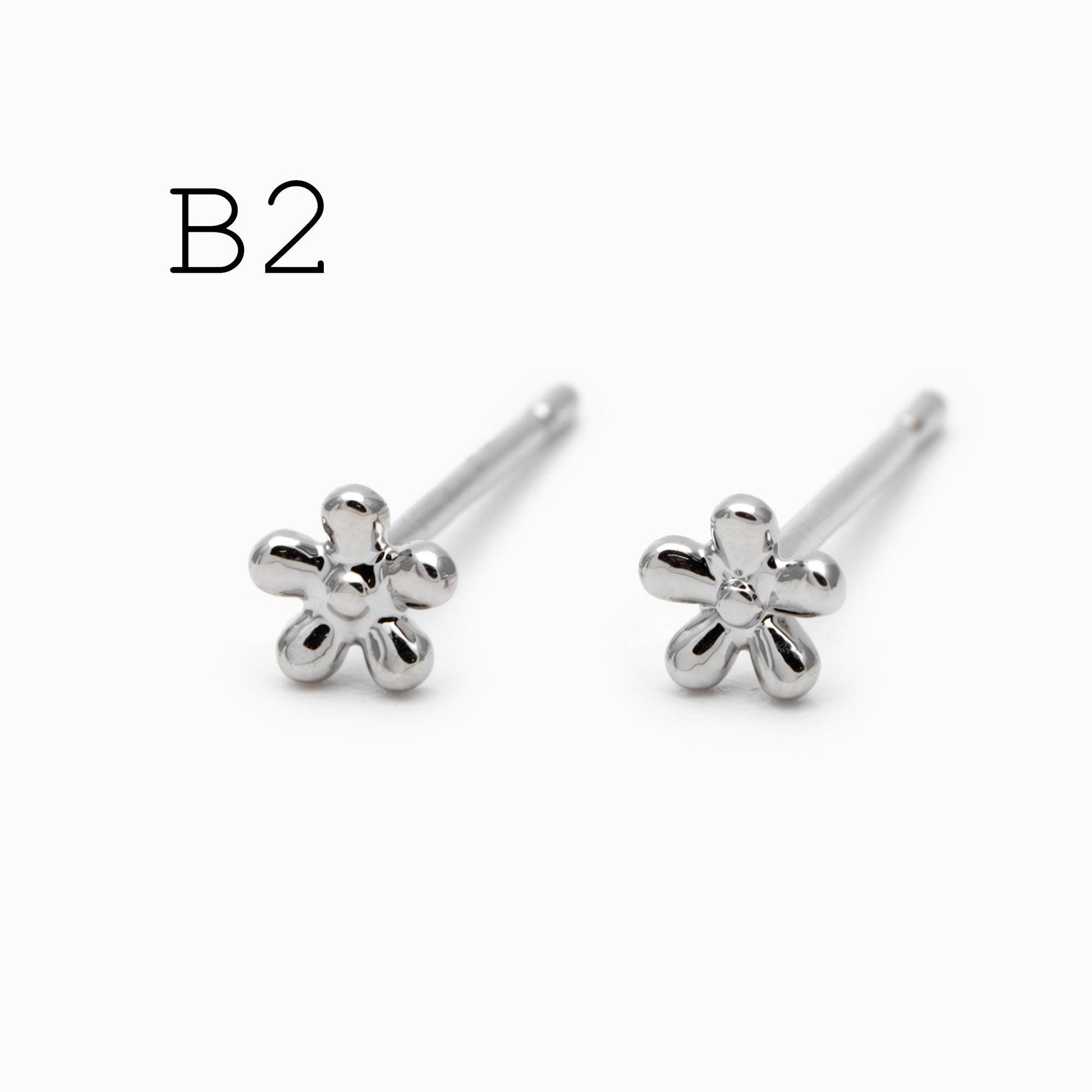10pcs Gold Minimalist Earrings, 18K Gold Plated Brass, Tiny Stud Earrings (GB-4217)