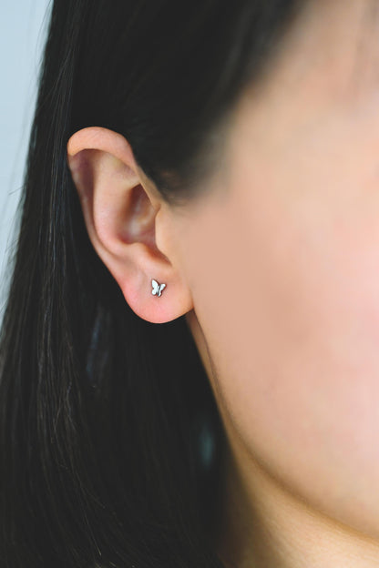 10pcs Gold Minimalist Earrings, 18K Gold Plated Brass, Tiny Stud Earrings (GB-4217)