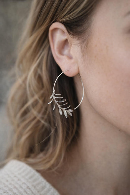 4pcs Gold/ Silver Tone Leaf Ear Hooks, Dainty Branch Earring (GB-4653)