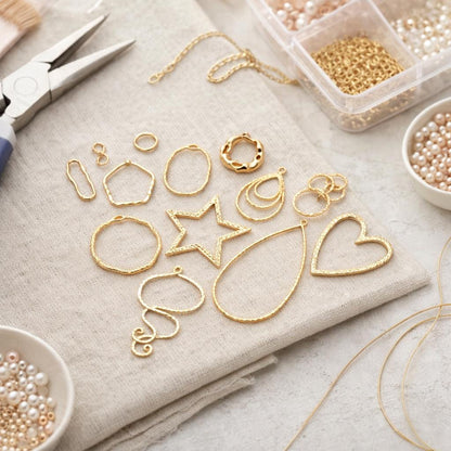 10pcs Gold Geometric Charm Connectors, 18K Gold plated Brass Earring Pendants (GB-2750)