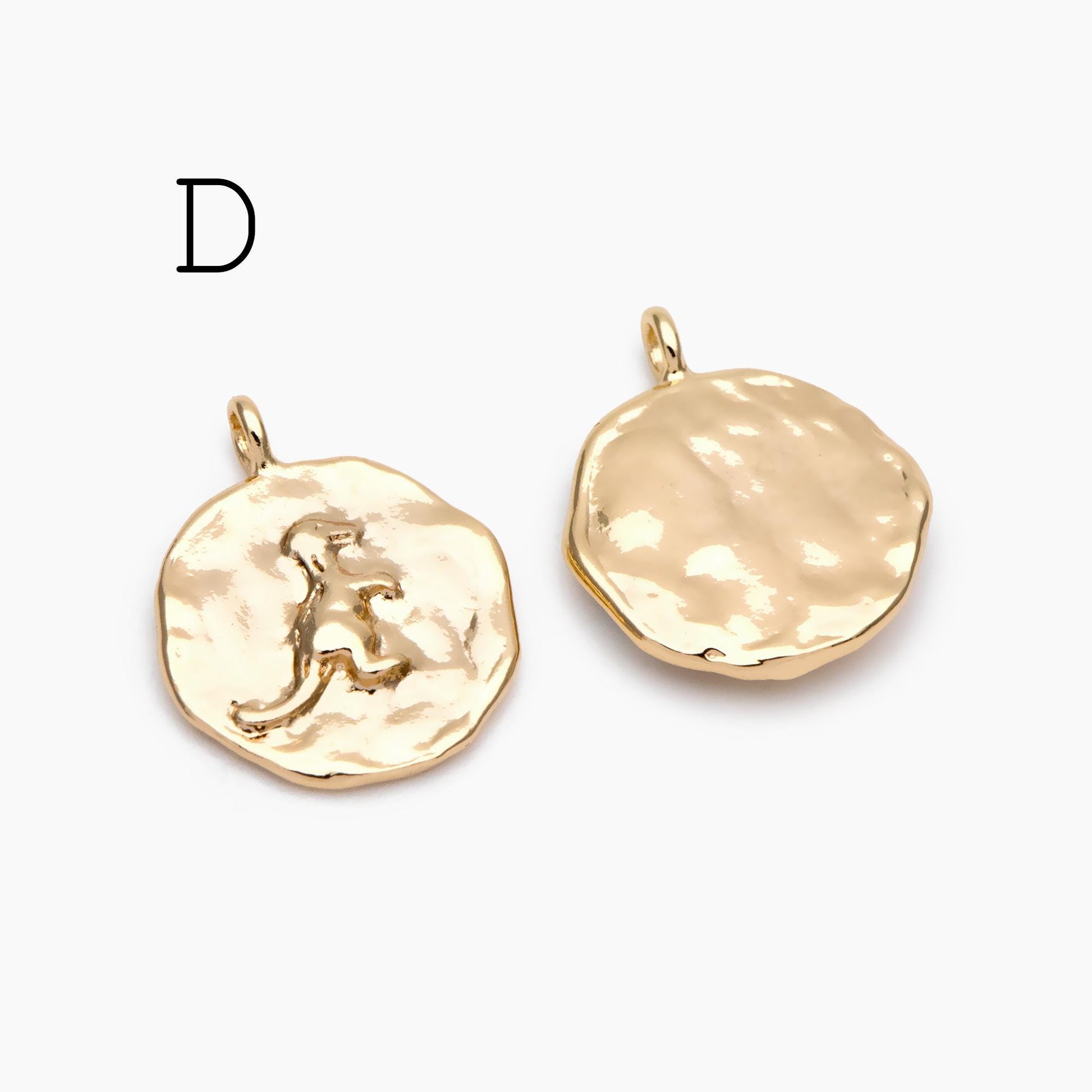 4pcs Gold Round Disc Charms , 18K Gold plated Brass, Jewelry Making, Diy Material, Jewelry Supplies (GB-3464)