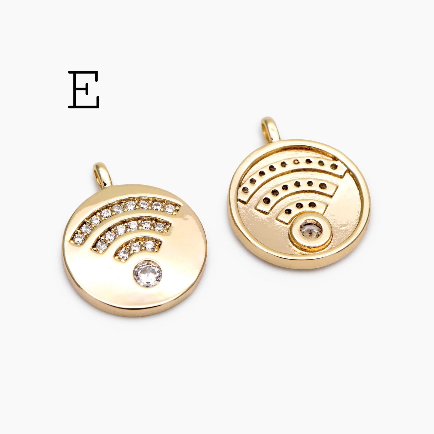 4pcs Gold Round Disc Charms , 18K Gold plated Brass, Jewelry Making, Diy Material, Jewelry Supplies (GB-3464)