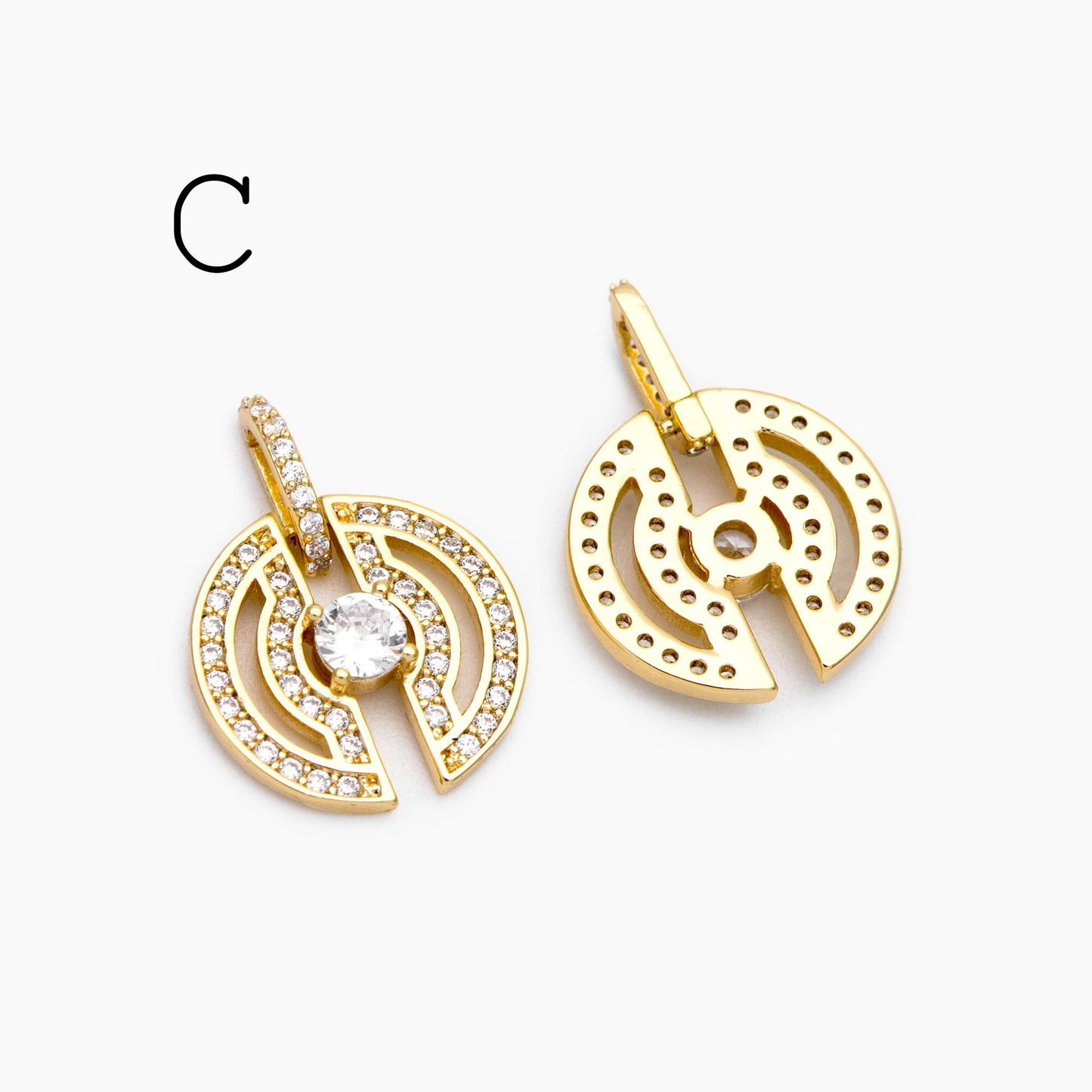 4pcs Gold Round Disc Charms , 18K Gold plated Brass, Jewelry Making, Diy Material, Jewelry Supplies (GB-3464)