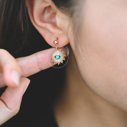 4pcs Gold plated Evil Eye Charms, CZ Pave Eye Pendants, 18K Gold plated Brass, Mystic Eye Jewelry Findings Supplies (GB-1819)