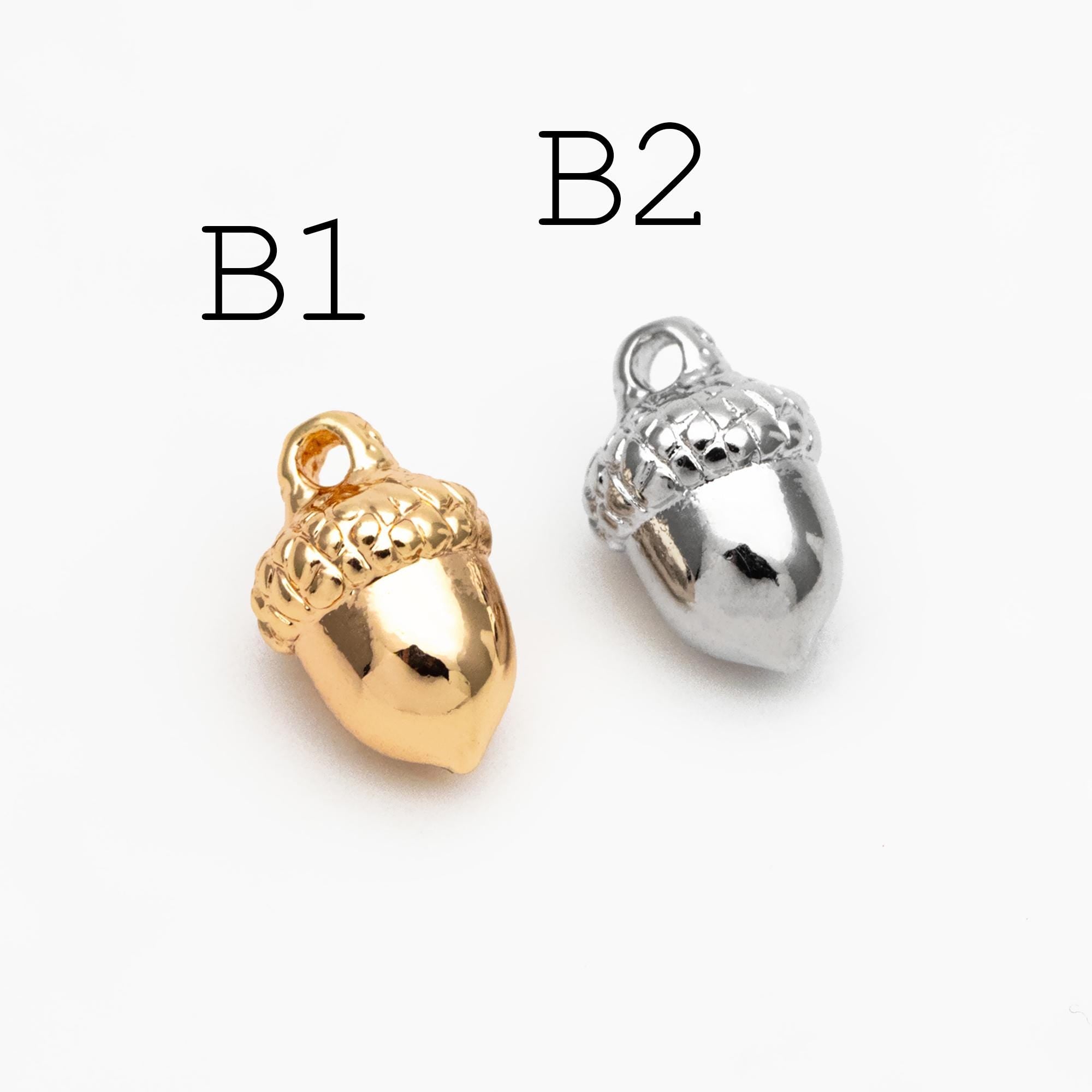 10pcs Gold/ Silver Nut Charms , 18K Gold/ Rhodium plated Brass, Jewelry Making, Diy Material, Jewelry Supplies (GB-4589)