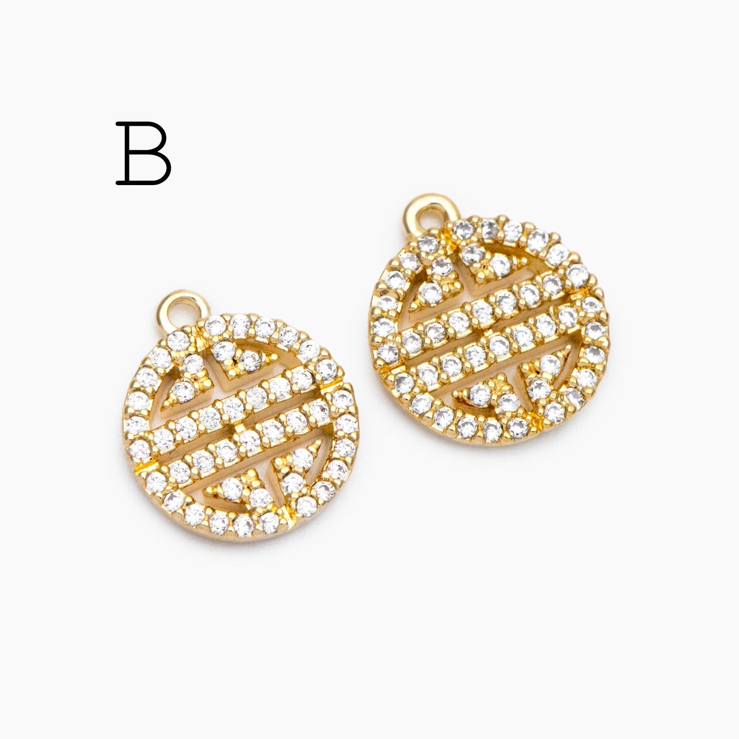 4pcs Gold Round Disc Charms , 18K Gold plated Brass, Jewelry Making, Diy Material, Jewelry Supplies (GB-3464)