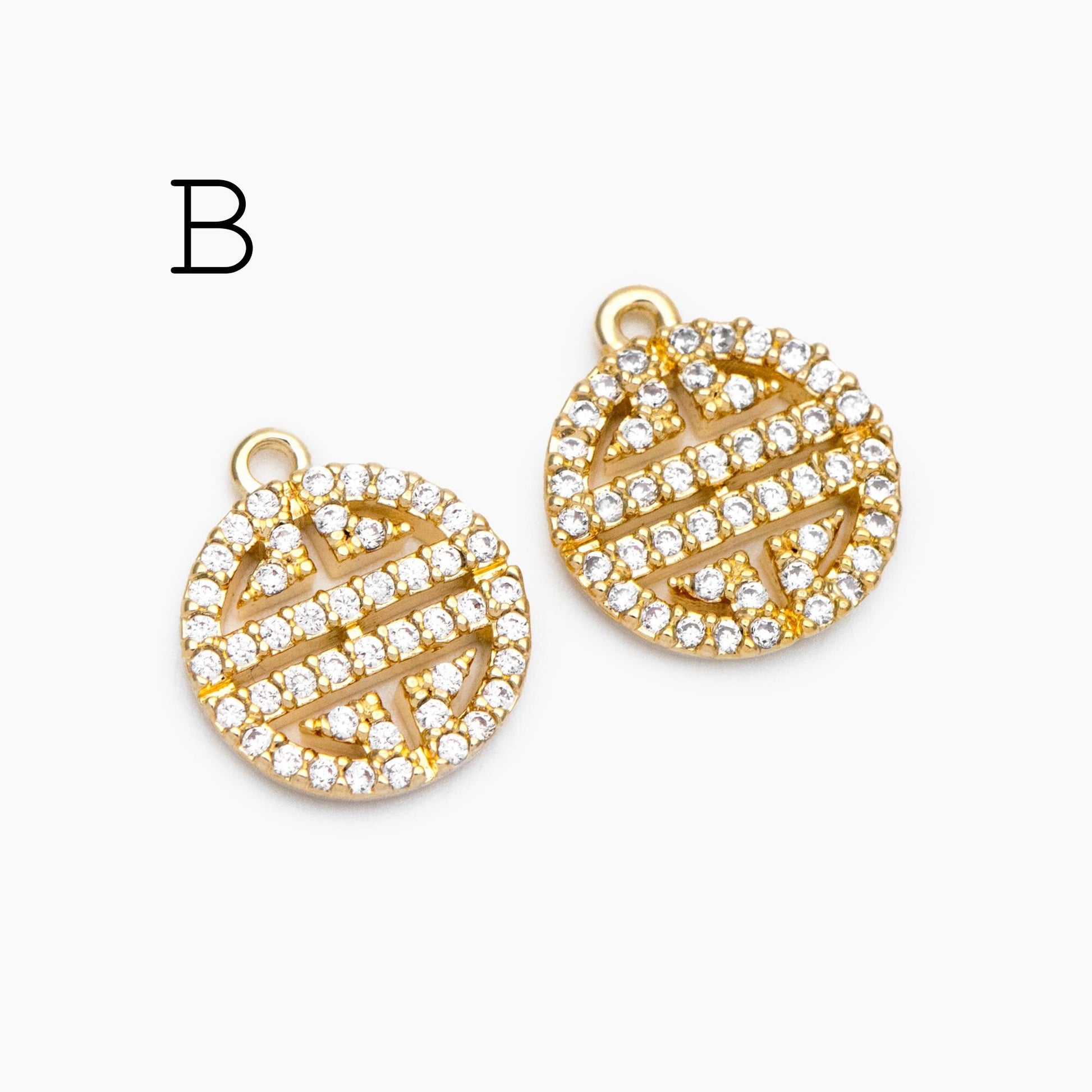 4pcs Gold Round Disc Charms , 18K Gold plated Brass, Jewelry Making, Diy Material, Jewelry Supplies (GB-3464)