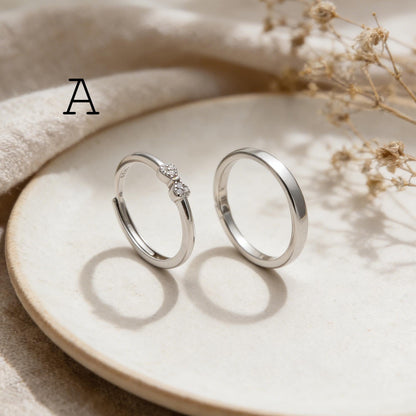 Minimalist Sterling Silver Ring, CZ Pave Adjustable Ring (#CY-057)/ 1 piece