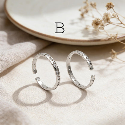 Minimalist Sterling Silver Ring, CZ Pave Adjustable Ring (#CY-057)/ 1 piece