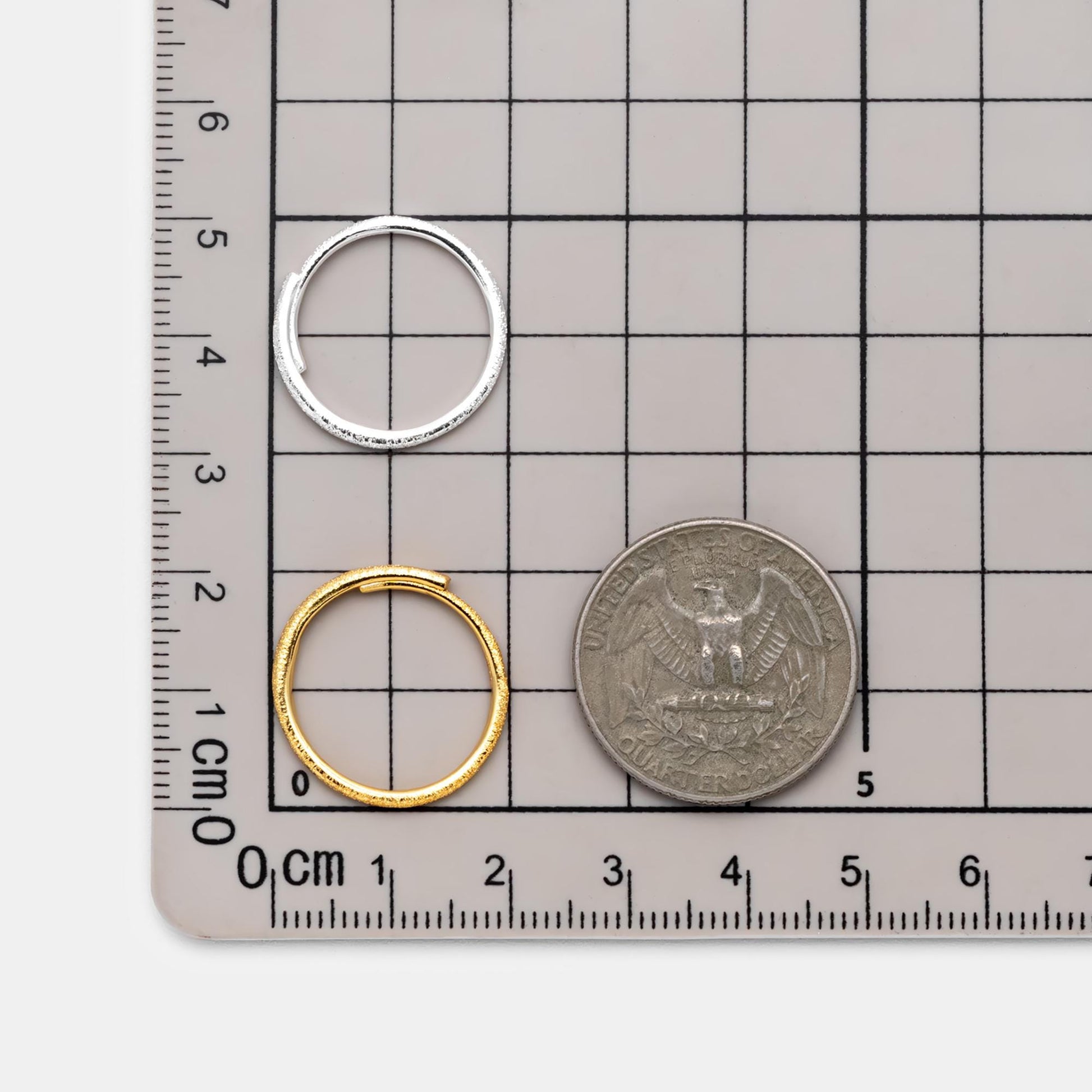 Stardust Sterling Silver Finger Ring, Gold/ Silver Adjustable Minimalist Ring (#CY-059)/ 1 piece