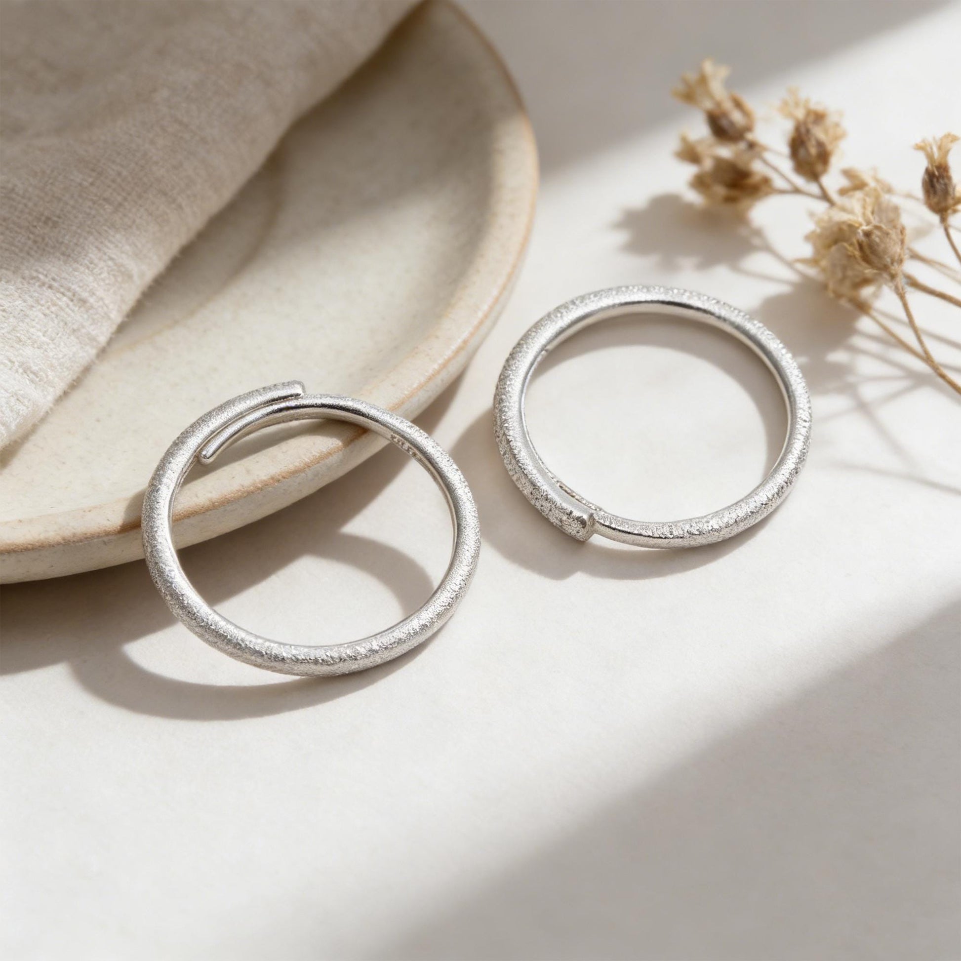 Stardust Sterling Silver Finger Ring, Gold/ Silver Adjustable Minimalist Ring (#CY-059)/ 1 piece