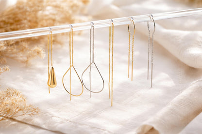 10pcs Gold/ Silver Ear Threader Earrings, Minimalist Style (GB-1735)