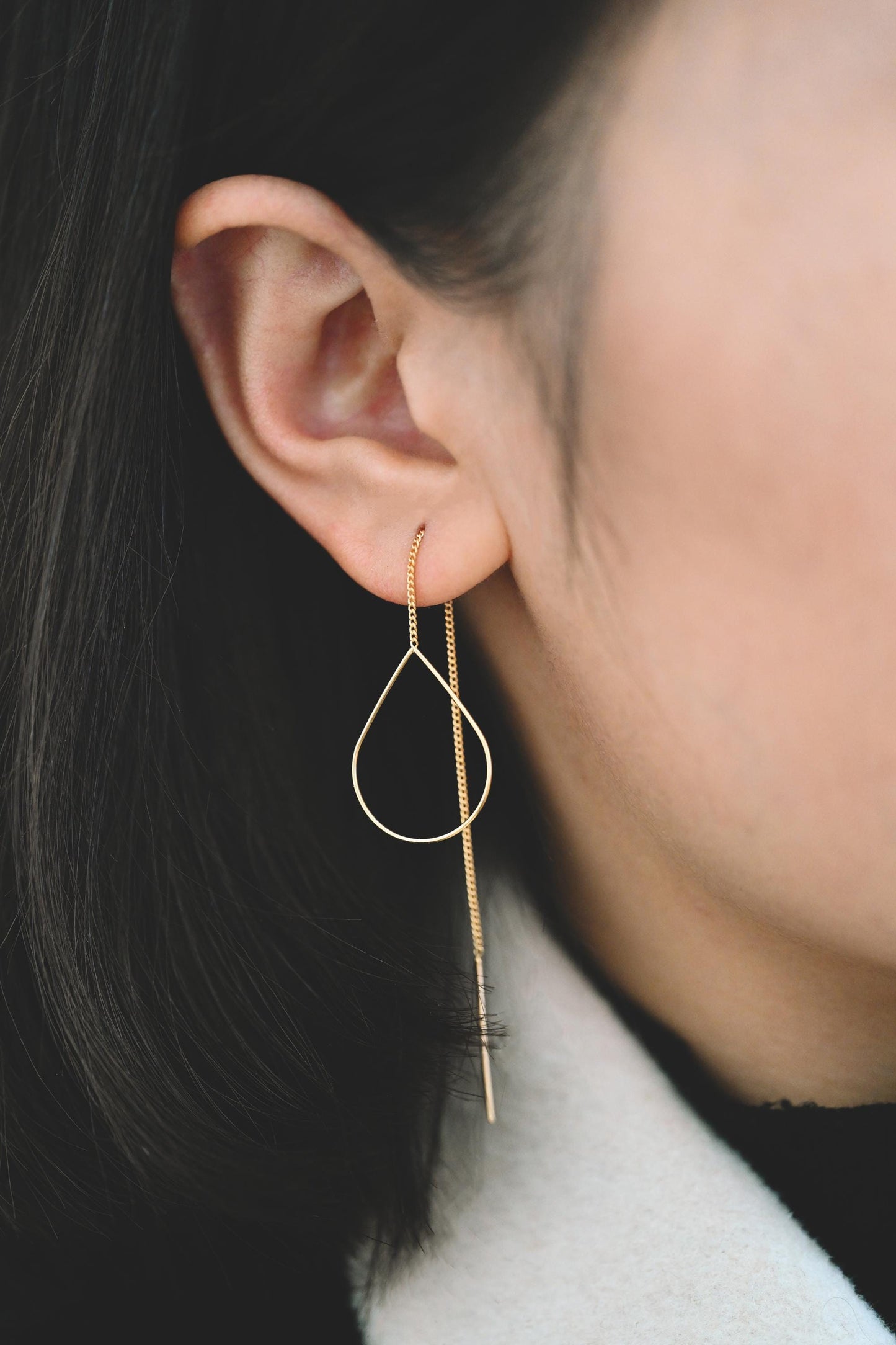 10pcs Gold/ Silver Ear Threader Earrings, Minimalist Style (GB-1735)