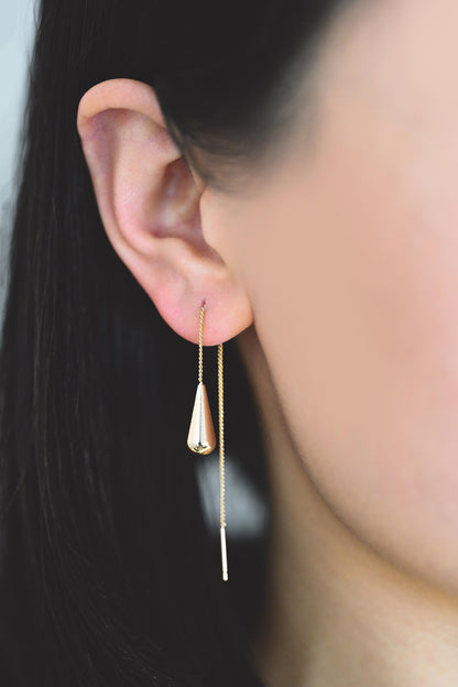10pcs Gold/ Silver Ear Threader Earrings, Minimalist Style (GB-1735)