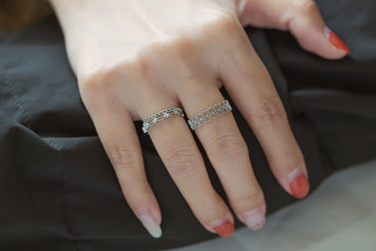 4pcs Gold/ Silver Tone Lace Finger Ring, Gold/ Rhodium plated Brass, Gift for Her, Stackable Ring, Minimalist Ring(#JZ-001)