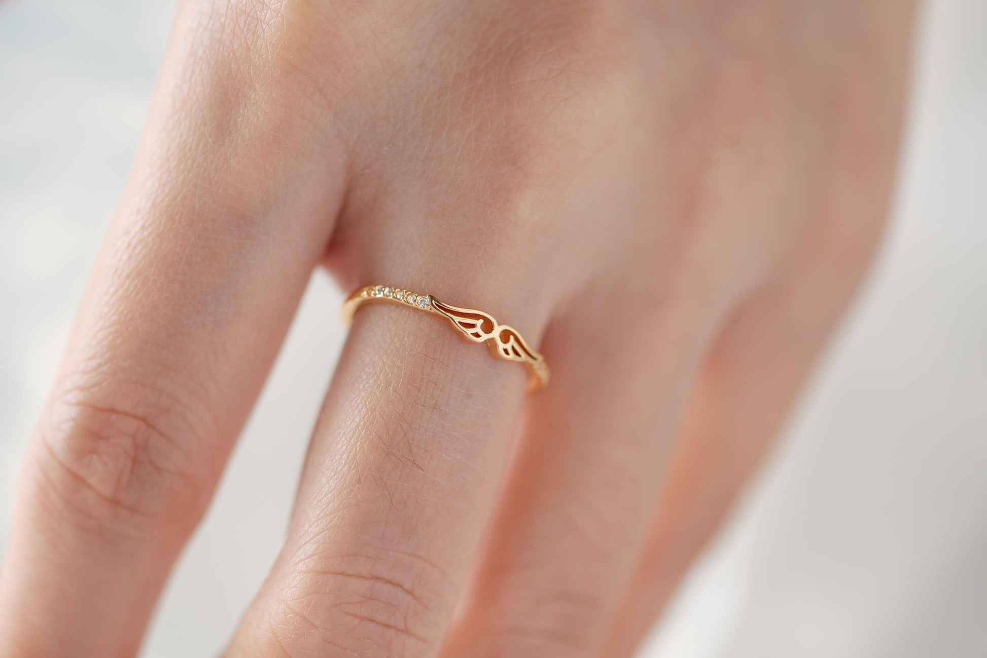 4pcs CZ Pave Wing Ring, Modern Style Ring, Fashion Rings, Dainty Rings, Adjustable Ring (#JZ-002)
