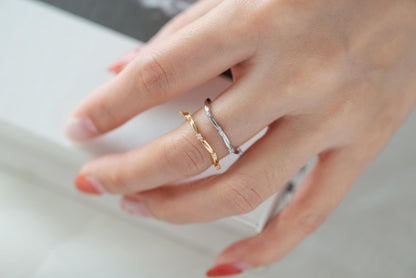 4pcs CZ Pave Finger Ring, Gold/ Rhodium plated Brass, Gift for Her, Stackable Ring, Minimalist Ring(#JZ-006)