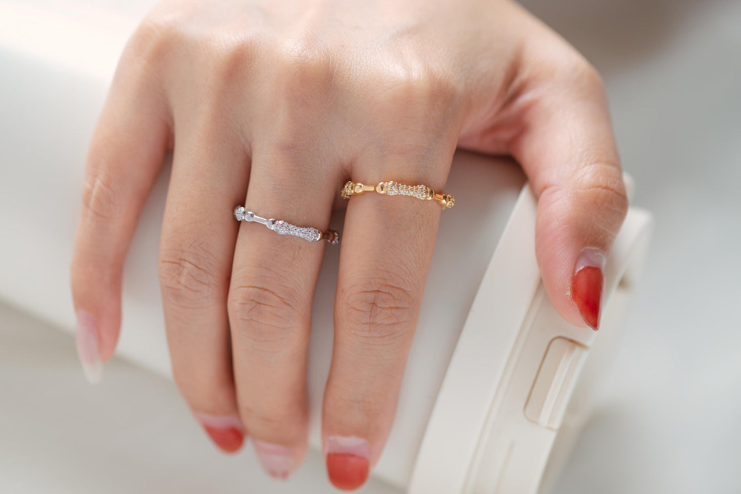 4pcs CZ Pave Gold Finger Ring, Bone Ring, Everyday Ring, Modern Style Ring, Fashion Rings, Dainty Rings (#JZ-009)