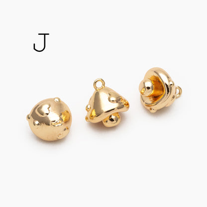 10pcs Gold/ Silver Nut Charms , 18K Gold/ Rhodium plated Brass, Jewelry Making, Diy Material, Jewelry Supplies (GB-4589)