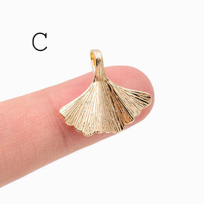 10pcs Gold/ Silver Tone Leaf Charms, Real Gold/ Rhodium plated Brass, Leaf Earring Pendants (GB-214)