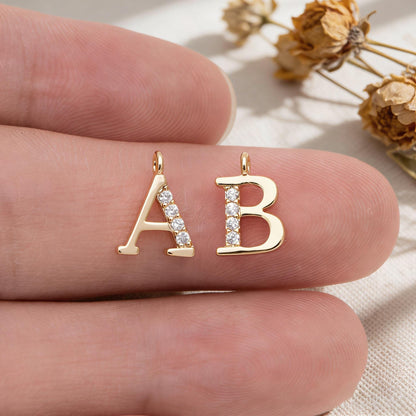 Gold Letter Charms for DIY Jewelry, Personalized Initial Necklace or Bracelet, Alphabet Charm, DIY Accessories (GB-723)
