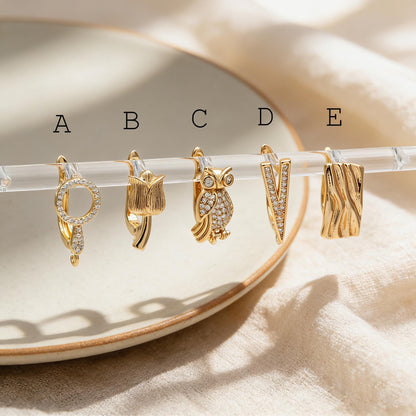 4pcs CZ Pave Gold Click-in Style Leverback Earring, Gold Plated Brass Earring Findings (GB-3002)