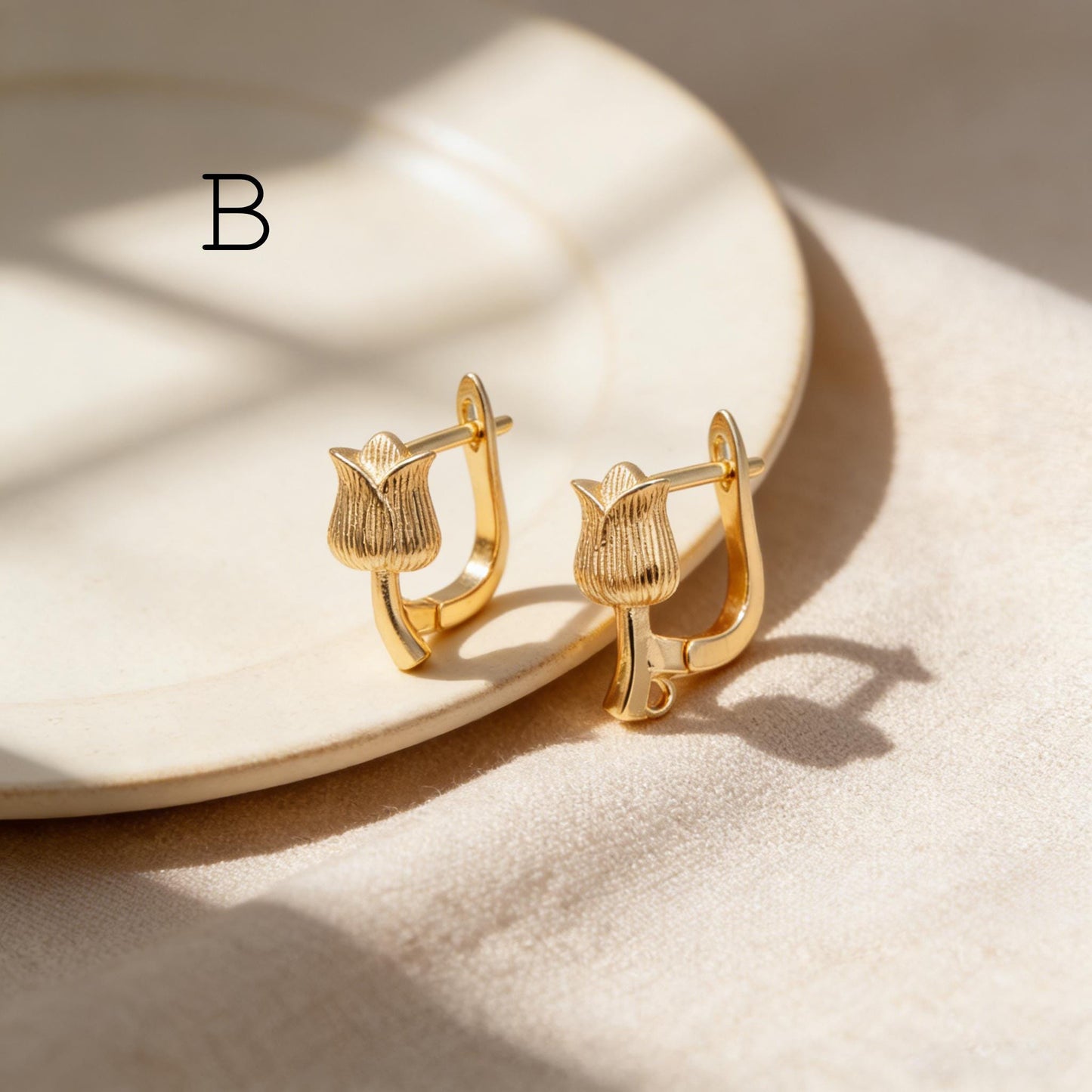 4pcs CZ Pave Gold Click-in Style Leverback Earring, Gold Plated Brass Earring Findings (GB-3002)