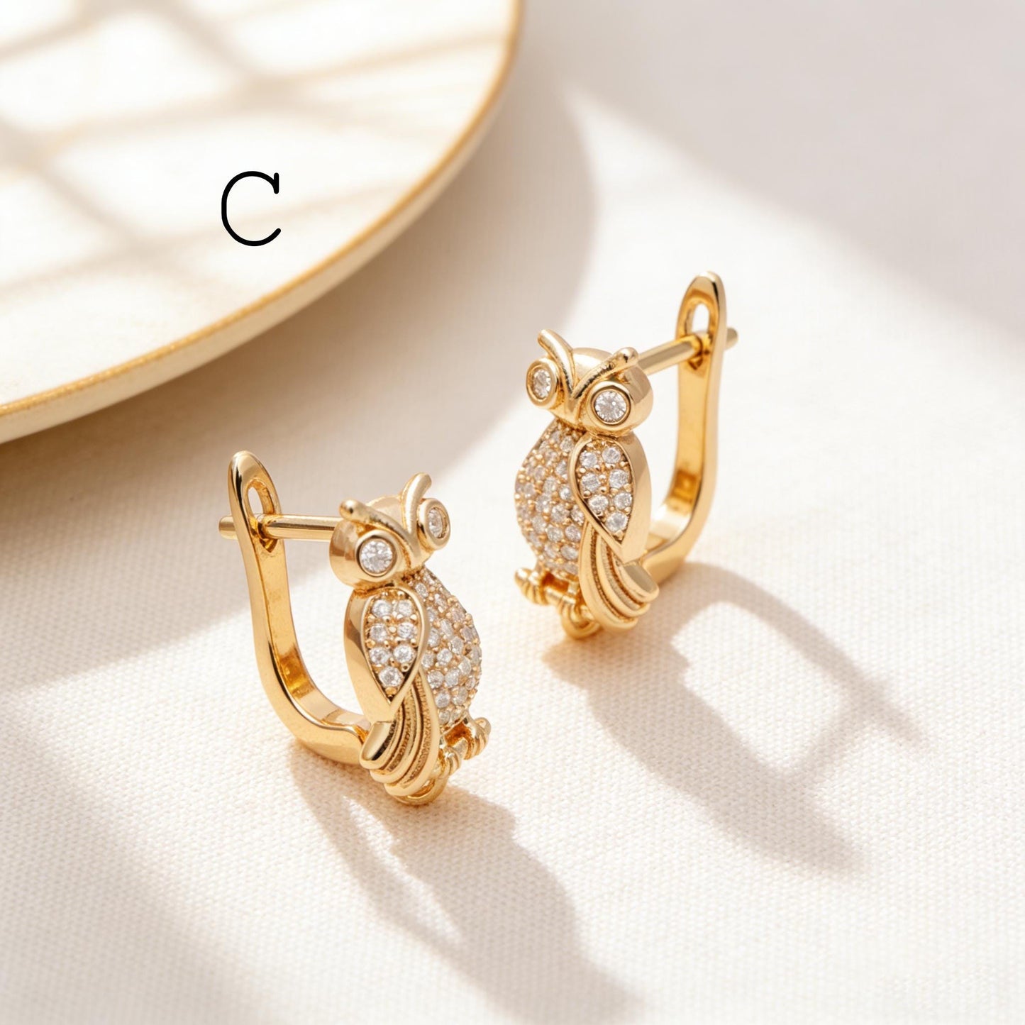 4pcs CZ Pave Gold Click-in Style Leverback Earring, Gold Plated Brass Earring Findings (GB-3002)