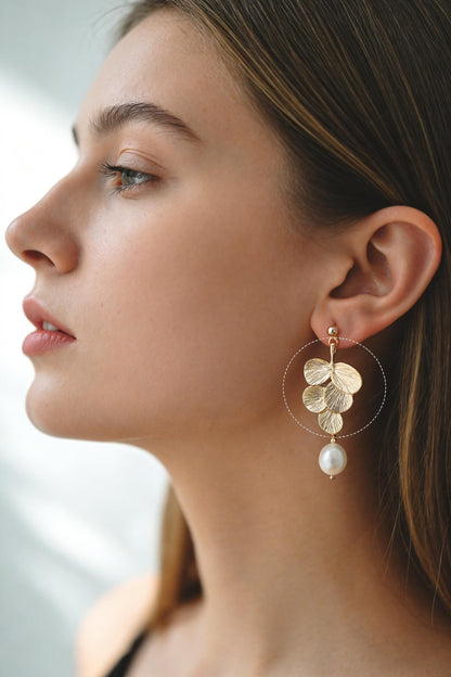 10pcs Gold Leaf Charm Connectors , Real Gold plated Brass, Leaf Pendant with Two Loops (GB-4391)