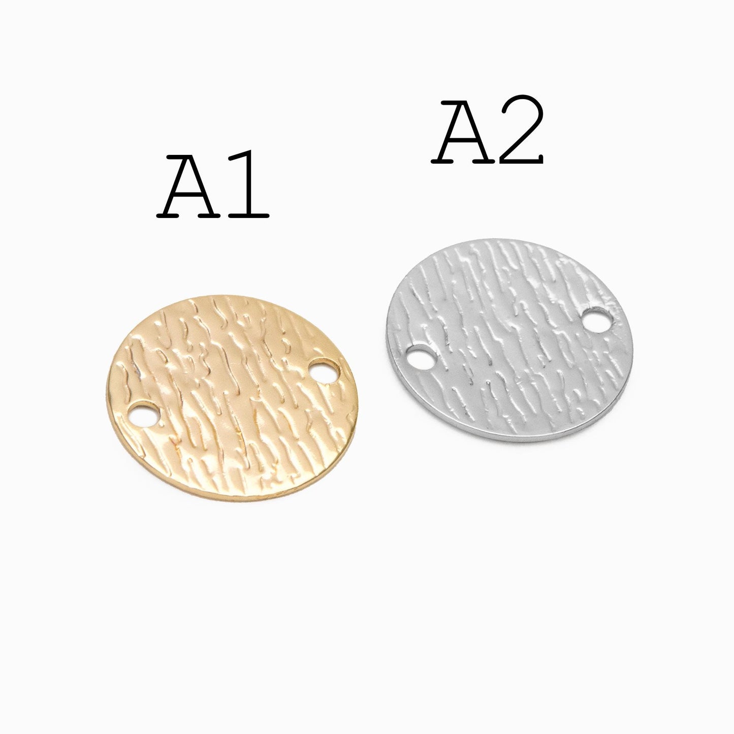 10pcs Gold/ Silver tone Hammered Geometric Charm Connectors, Gold/ Rhodium plated Brass Rustic Pendants (GB-654)