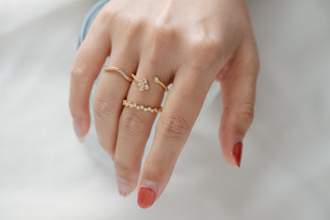 4pcs CZ Pave Gold/ Silver Minimalist Ring, Modern Style Ring, Fashion Rings, Dainty Rings, Adjustable Ring (#JZ-028)