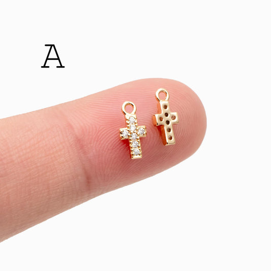 4pcs Cross Charm, Tiny Cross Charm, Cross Pendant, Cross Necklace Charm(GB-2731)