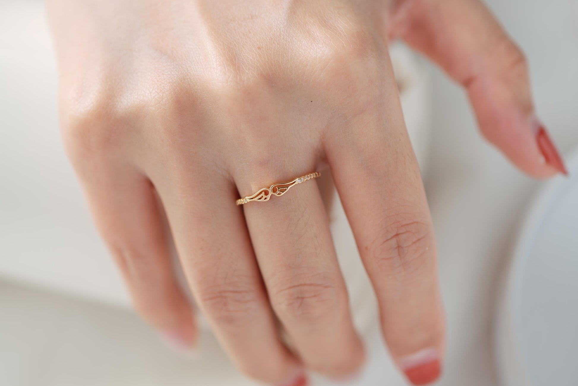 4pcs CZ Pave Wing Ring, Modern Style Ring, Fashion Rings, Dainty Rings, Adjustable Ring (#JZ-002)