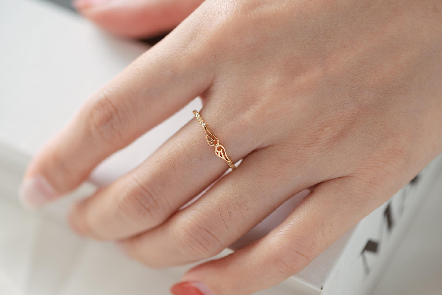 4pcs CZ Pave Wing Ring, Modern Style Ring, Fashion Rings, Dainty Rings, Adjustable Ring (#JZ-002)