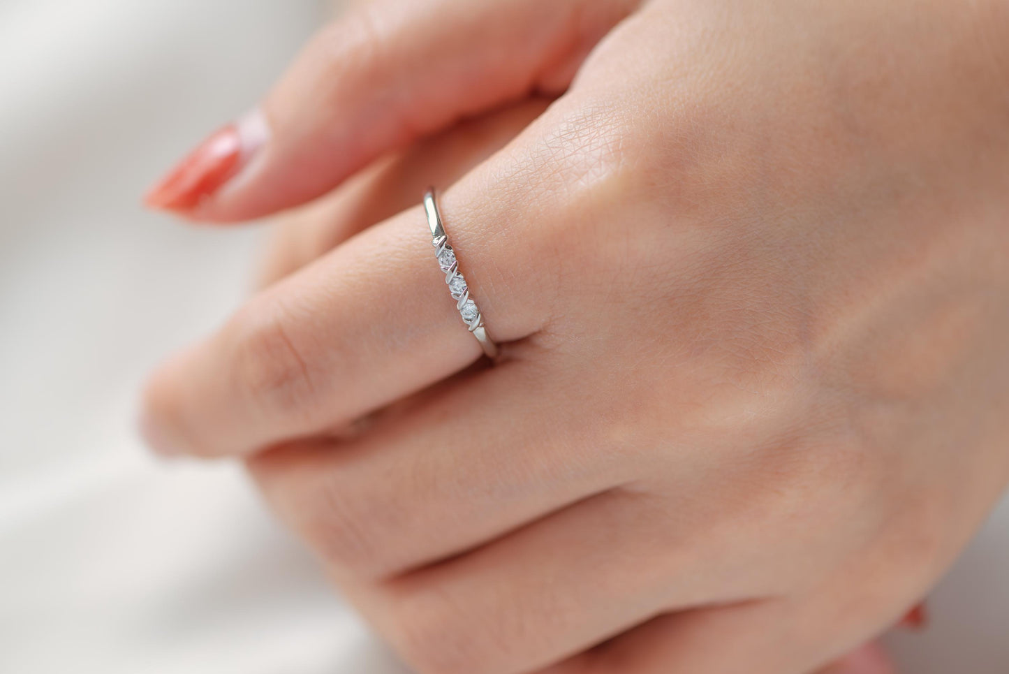 4pcs CZ Pave Gold/ Silver Minimalist Ring, Dainty Ring, Thin Ring, Stackable Ring (#JZ-005)