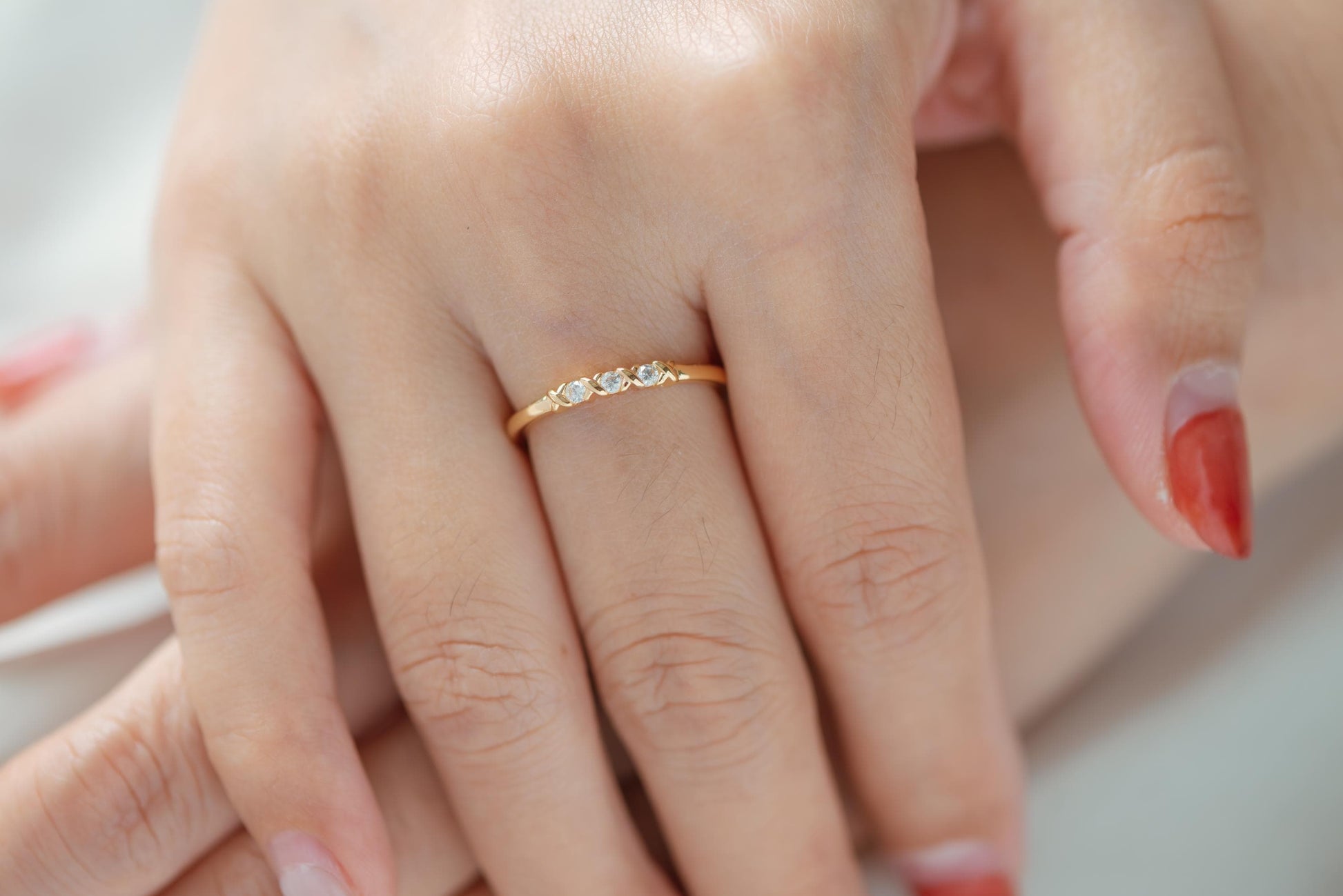 4pcs CZ Pave Gold/ Silver Minimalist Ring, Dainty Ring, Thin Ring, Stackable Ring (#JZ-005)