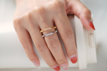 4pcs CZ Pave Gold Finger Ring, Bone Ring, Everyday Ring, Modern Style Ring, Fashion Rings, Dainty Rings (#JZ-009)