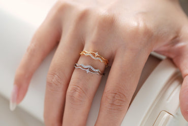 4pcs CZ Pave Gold/ Silver Cross Star Ring, Double Band Ring, Adjustable Ring, Minimalist Ring, Open Ring (JZ-010)